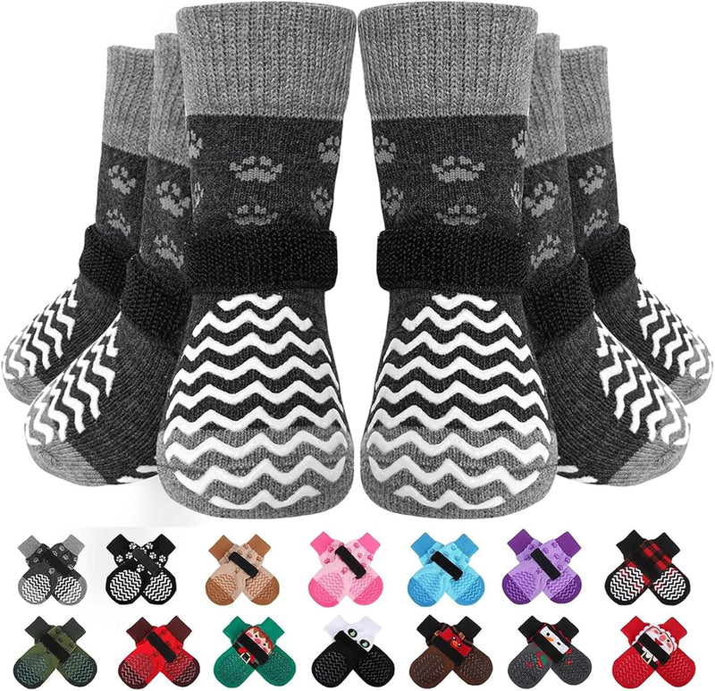 Anti Slip Dog Socks to Prevent Licking Paws for Hot Pavement – Essentials for Dogs - Grey / X-Large