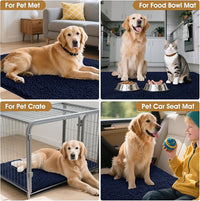 IM HOME Extra Large 60" x 36" Navy Blue Dog Door Mats for Muddy Paws, Chenille Absorbent Dog Mat, Non Slip Heavy Mud Mat for Dogs, Soft Pet Bed Mat for Entryway, Mud Paws, Inside Floor