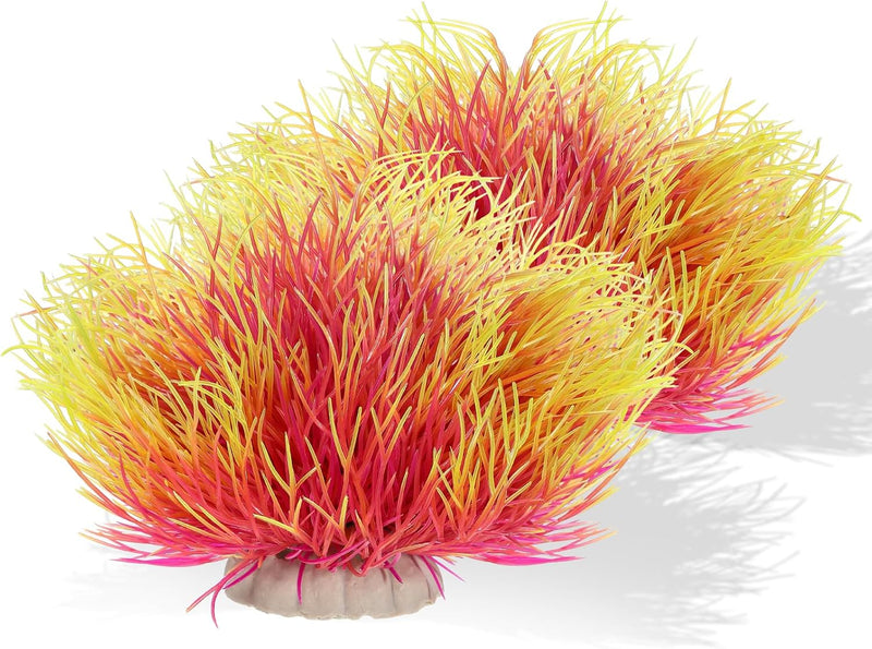 2pcs Aquarium Plants Decorations Artificial Fish Tank Plants Plastic - Pale Yellow