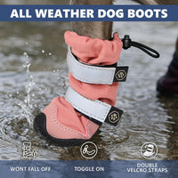 Spark Paws Dog Winter Boots, Waterproof Snow Booties - Pink / Size 2: 1.8"x2.4"(W*L) (Pack of 4) - image 2