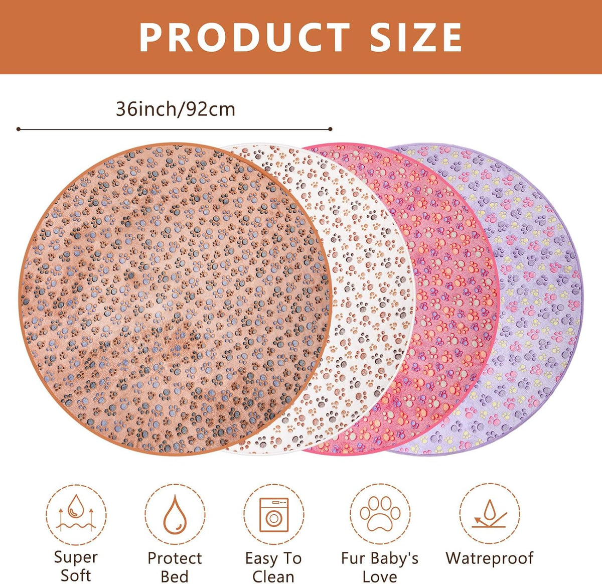 4 Pack Washable Whelping Pad Whelping Supplies Absorbent Reusable - Bright Color / 36 Inch - image 2