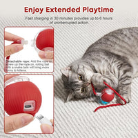Interactive Cat Toy Dog Toy, Electric Automatic Rolling Moving Toys, Self Activated Play Smart Rolling Ball for Cats & Dogs, Chase Teaser Pet Ball for Bored Indoor Cats/Kittens/Dogs, Rechargeable