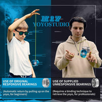 YOYOSTUDIO H17 dual purpose aluminum trick yoyo with strings, glove and case - view 9