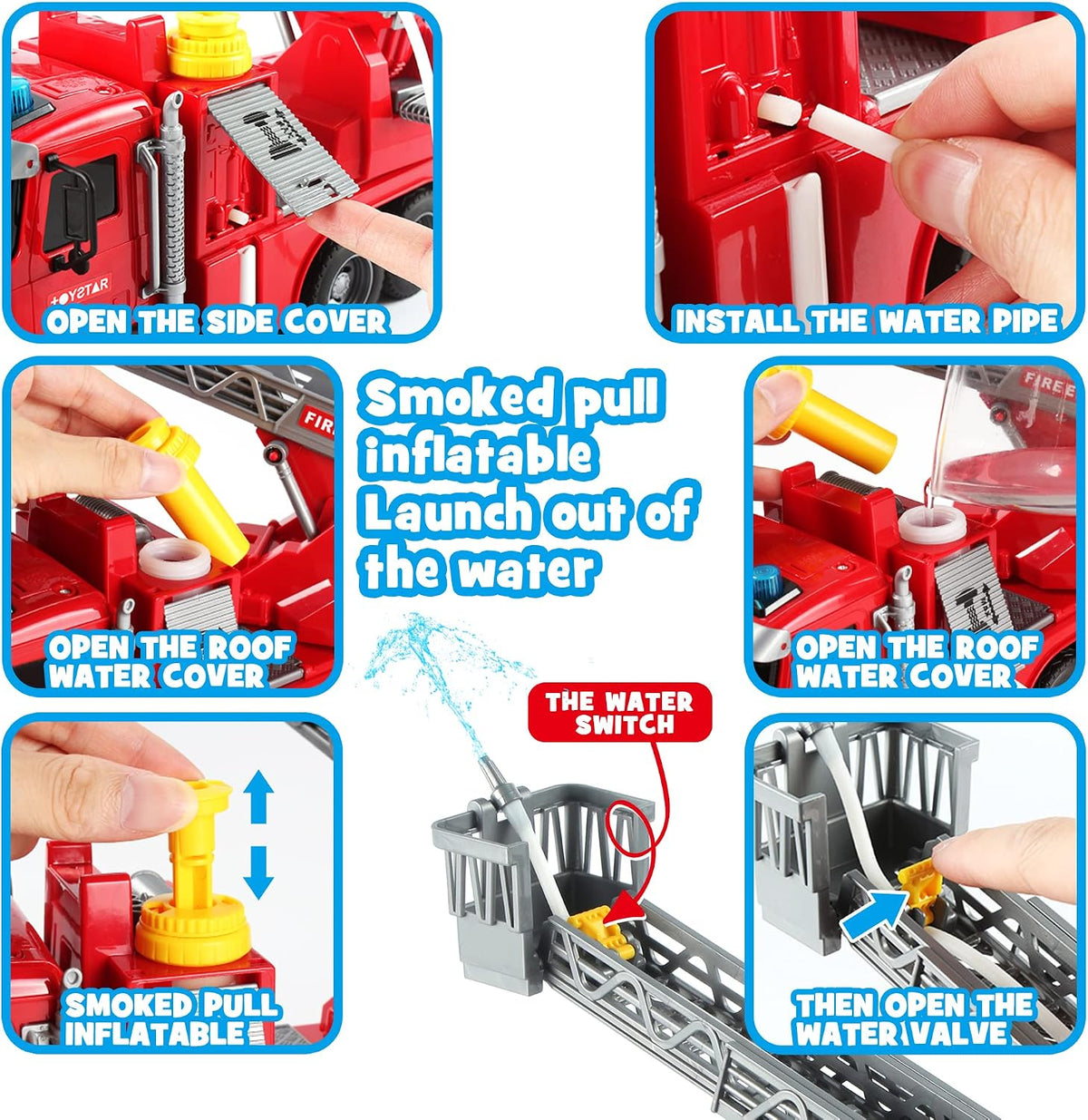 Dwi Dowellin Kid Trucks Toys for Boys Age 3-5 - fire tuck - image 4