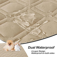 Waterproof Dog Bed Blanket - Taupe+beige / Geometric / 40x50 Inch - image 3