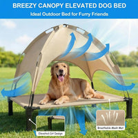 Elevated Dog Bed Raised Cooling Dog Cot for Large Dogs - Beige / 51.0"L x 36"W x 39"H - image 2