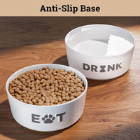 Ceramic Dog Bowl Set of 2 with Anti-Skid Base, 5.5"W x 2"H - Medium 6.5" / Gray - image 4