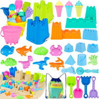 REZUCREY Beach Toys with 4 Castle Buckets