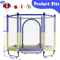 VGMiu 60" Trampoline for Kids - Yellow/Blue / 5FT - image 2