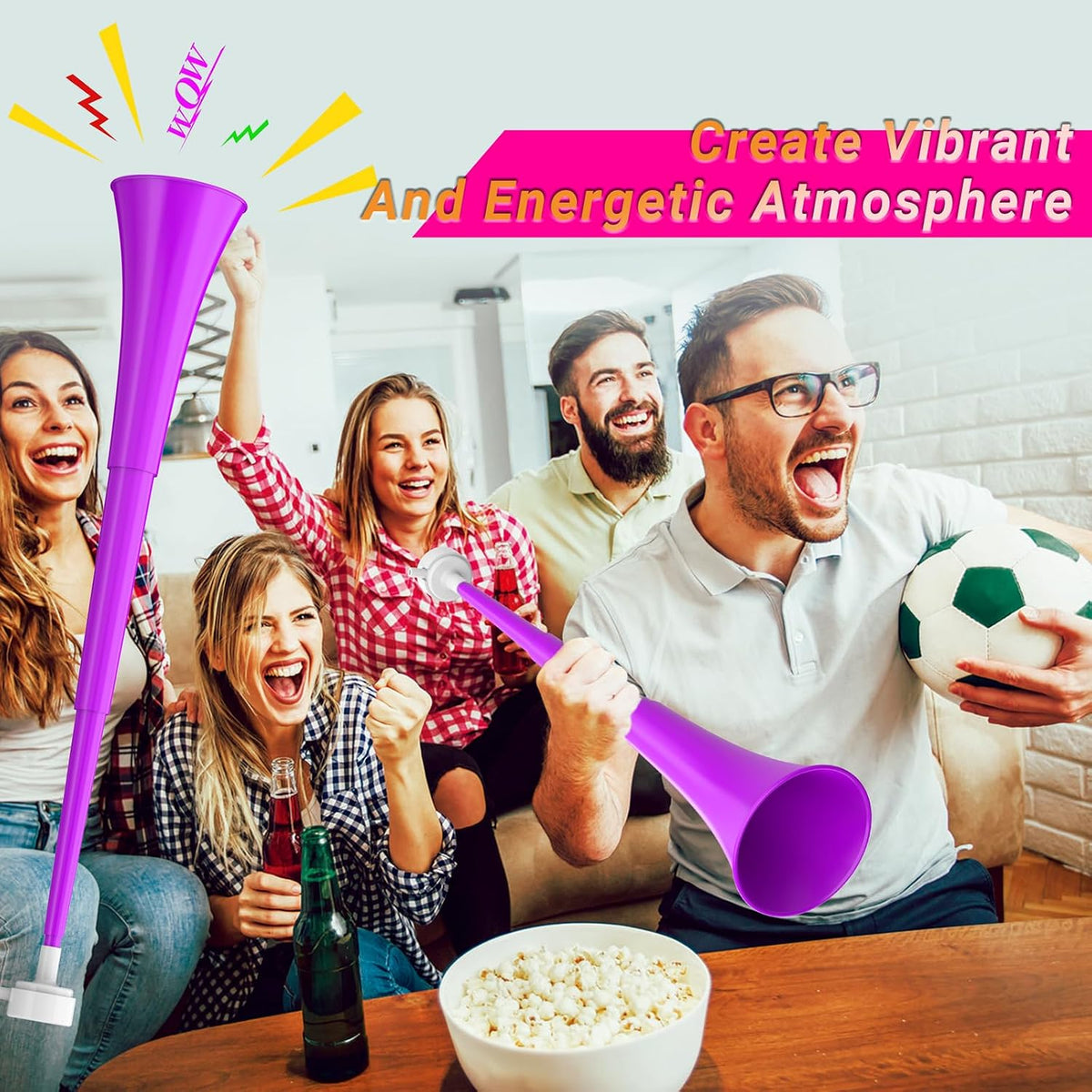 Collapsible Stadium Horn 24 Inch Vuvuzela Trumpet Blow Horns - Purple - image 2
