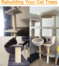 7.4cm 2.91in Diameter Cat Tree Scratching Post Replacement Sisal Pole - 9.84in/25cm / M10*2posts - image 3