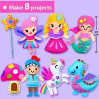 KRAFUN Fairy Tales Sewing Kit for Kids Ages 5-10, 8 Projects - Fairy Tales - image 3