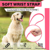 Waterproof Long Line Dog Training Leash, PVC-Coated - Pink / 30ft - image 2