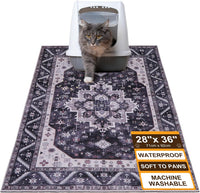 Cat Litter Mat, 20" x 28" Litter Trapping Mat, Waterproof – Daily Care for Cats - Retro_Grey / 28x36 Inch (Pack of 1)