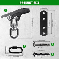 2Pack Heavy Duty Swing Hanger 180° Ceiling Swing Mount 2000 LBS - 360° Swivel Dual U-ring Swing Hanger ( 2 Pack ) - image 2