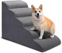 Dog Stairs for Bed, 5-Step Dog Steps for Couch and High Bed - 5 Step Grey