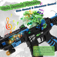 DaoDaoZhu Dinosaur Light Up Toy Gun with Sound Effects - Black-green - image 3