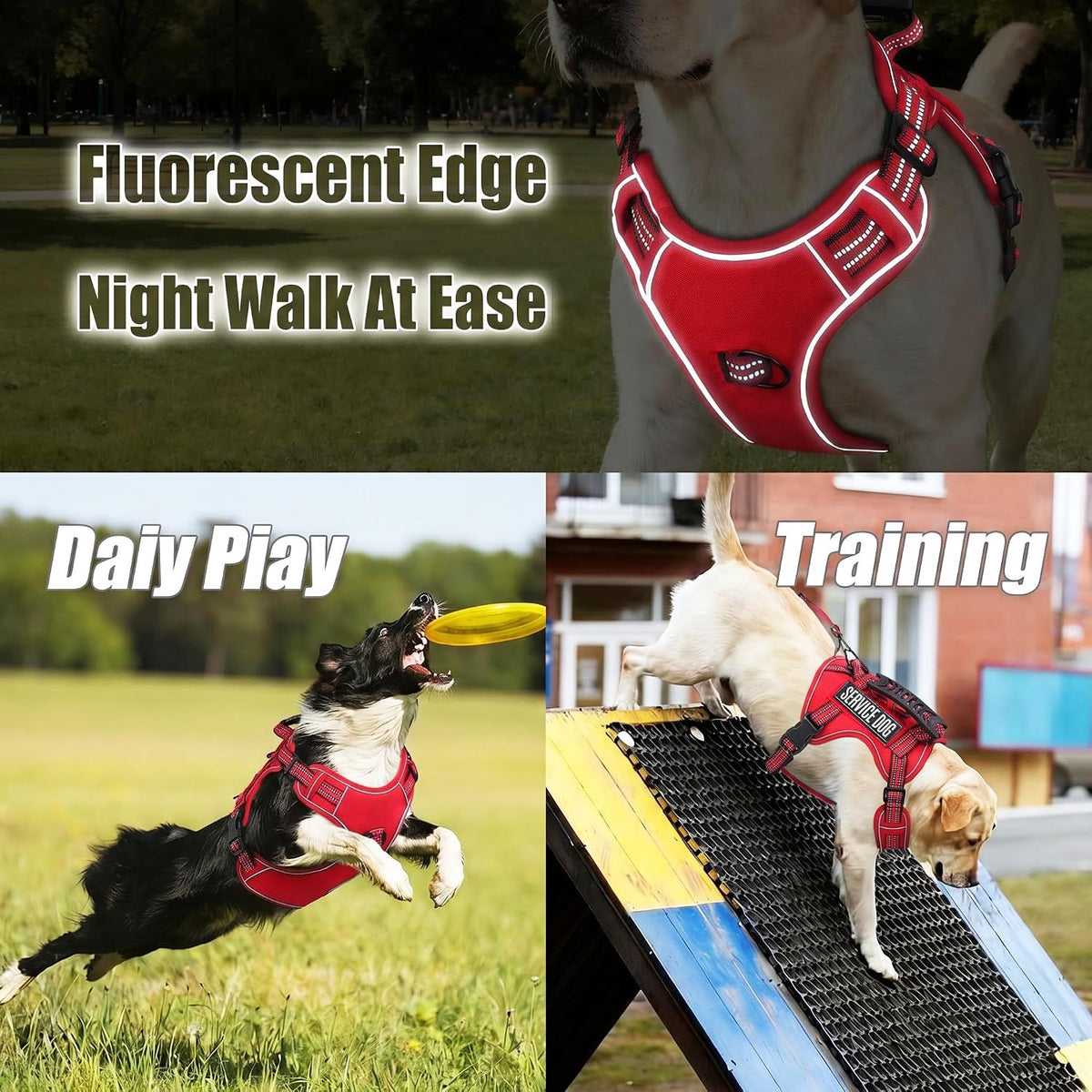 Dog Harness and Leash Set for Large Dogs - Red / S - image 3