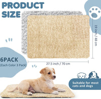 Drydiet 6 Pack Self Warming Pet Cat Dogs Pad 18 x 24 Inch Grey – Essentials for Cats - 19 x 28 Inch / Grey+Beige - image 2