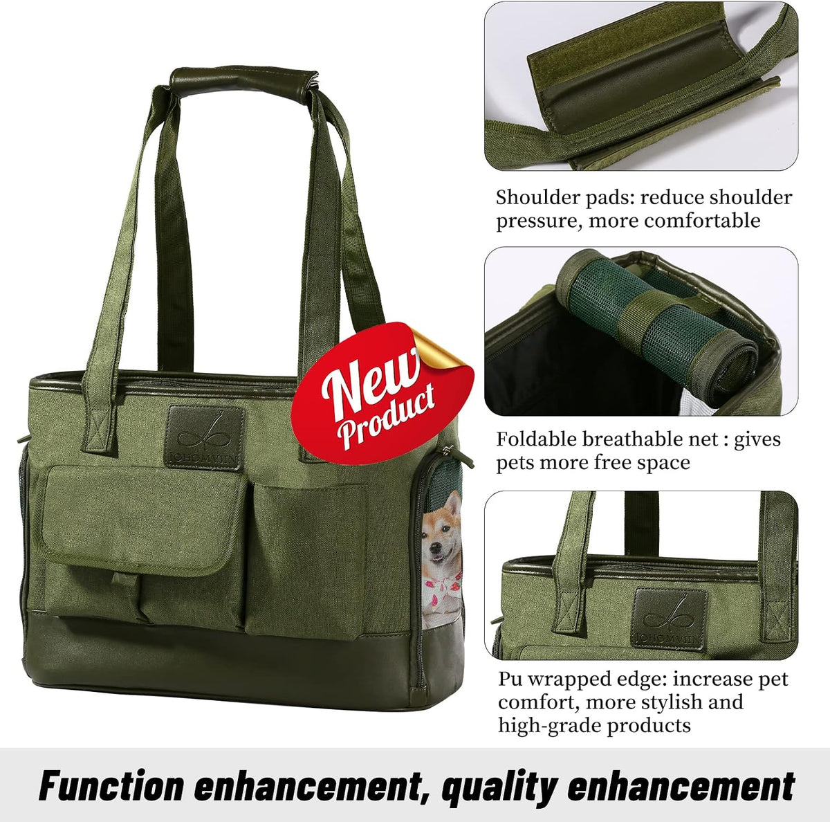 Cat Carrier, Dog Carrier, Pet Carrier - Green - image 3