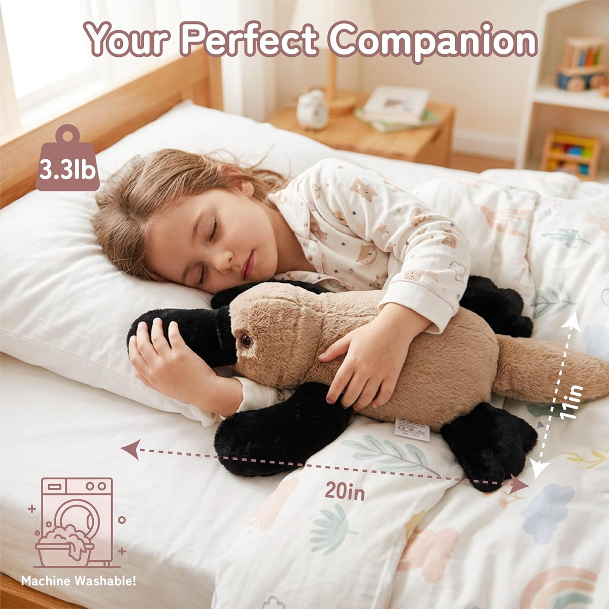Niuniu Daddy Weighted Stuffed Animals - 3.3 Pounds / Platypus / Lying - image 4