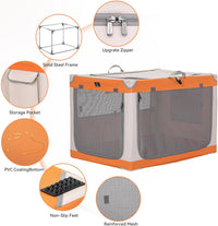 A 4 Pet 36-in Foldable Soft-Sided Dog Crate for Large Dogs – Essentials for Dogs - Orange+Beige / 40.0"L x 25.0"W x 25.0"H - image 2