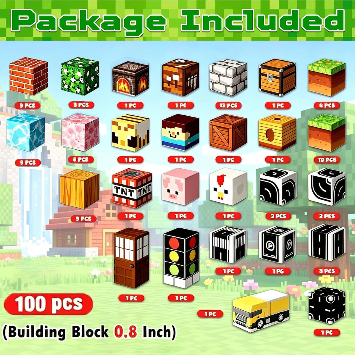 200 pcs Magnetic Blocks, Building Toys Gifts for Kids Age 3+ - Forest - 100 pcs - image 2