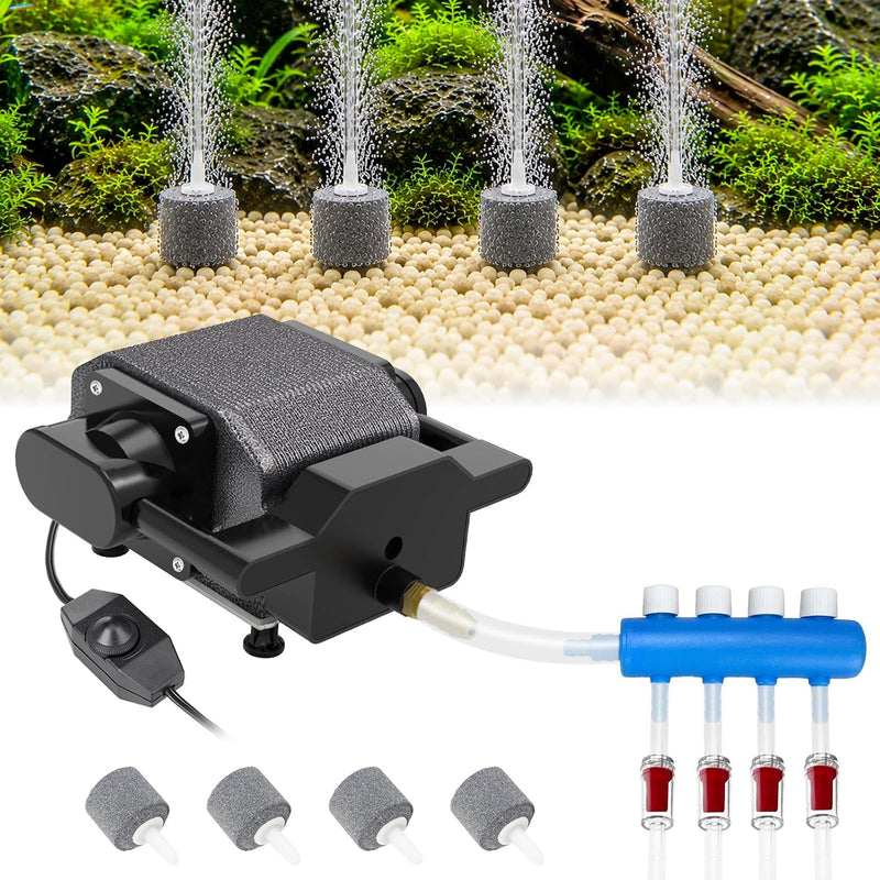 AquaMiracle 6/8/16W Quiet Fish Tank Air Pump 200/317/475GPH - For ≤ 800 Gal Tanks