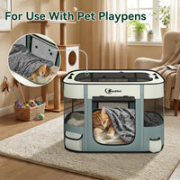 Siedihit 31" Dog Playpen, Cat Puppy Pen - Small / Grey with Blanket - image 4