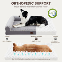 Orthopedic Large Dog Bed，Washable Dog Couch for XL Senior Dogs – Essentials for Dogs - Light Grey / 36"L x 27"W x 6.5"Th - image 2