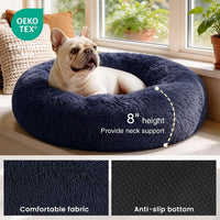 Love's cabin Calming Cat Bed for Indoor Cats - Navy Blue / 24" - image 3
