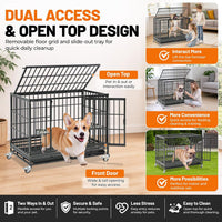 Homey Pet 37 inch heavy duty stackable dog crate with wheels and steel frame - view 4