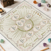 Knana white velvet tarot cloth with Celtic cross and moon design - view 8