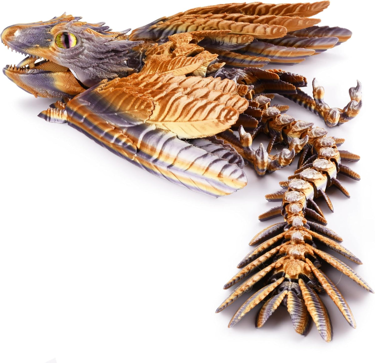 Guwewu Feathered Wyvern, 3D Printed Articulated Fidget Dragon - Stormcrest