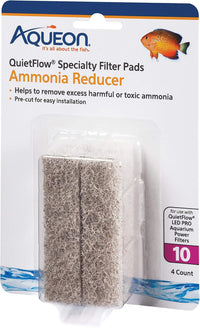 Aqueon QuietFlow LED PRO Ammonia Reducer 4 Count Filter Pads - For Model 10 / Ammonia