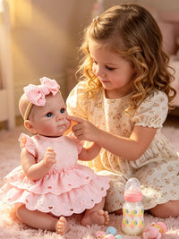 EKOKIZ blue reborn baby doll dress set with hairband and shoes for 17 to 20 inch dolls - view 17