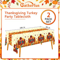 Gatherfun Football Party Decorations Disposable Tablecloth Plastic - Fall Turkey - image 2