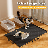 Pieviev Extra Large Silicone Litter Box Mat, Easy to Clean - Black / XL-40''x28'' - image 2