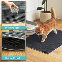 mengbu 35 x 25 inch large cat litter trapping mat with honeycomb layers - view 4