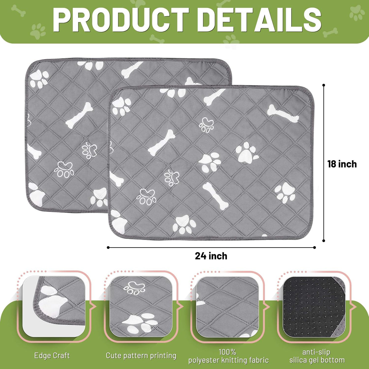 PatiencET Self Warming Cat Bed for Indoor Cats 18'' x 24'' - Bone&paw / 18*24 - image 4