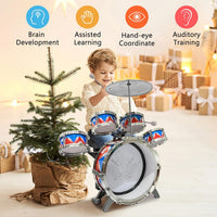 Toddlers Drum Set Kids Jazz Band Rock Kit for 3-5 Boys Girls Music Toy – Fun for Kids & Family - Red-blue - image 2