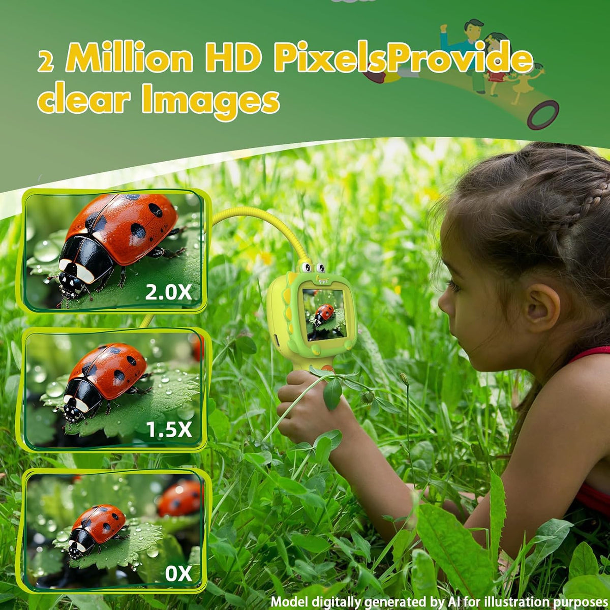 Kids Borescope Camera Toy with Lights for Boys and Girls Ages 3-12 – Fun for Kids & Family - Green - image 3