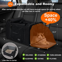 25x17x17 Extra Large Expandable car cat Carrier with a Litter Box – Essentials for Cats - 25.5"L x 17.0"W x 17.0"H / High side litter box - image 3