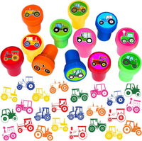 Car and truck stampers for kids, 12 pre-inked stamps in different vehicle designs and colors - view 3