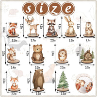 FYSUIMU woodland animal table centerpieces, 12 painted wooden signs standing in matching bases - view 9