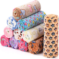 Tatuo 12 Pcs 30x20 in Puppy Dog Blankets Fleece Cat Pet Blankets Soft - 41 x 30 Inch
