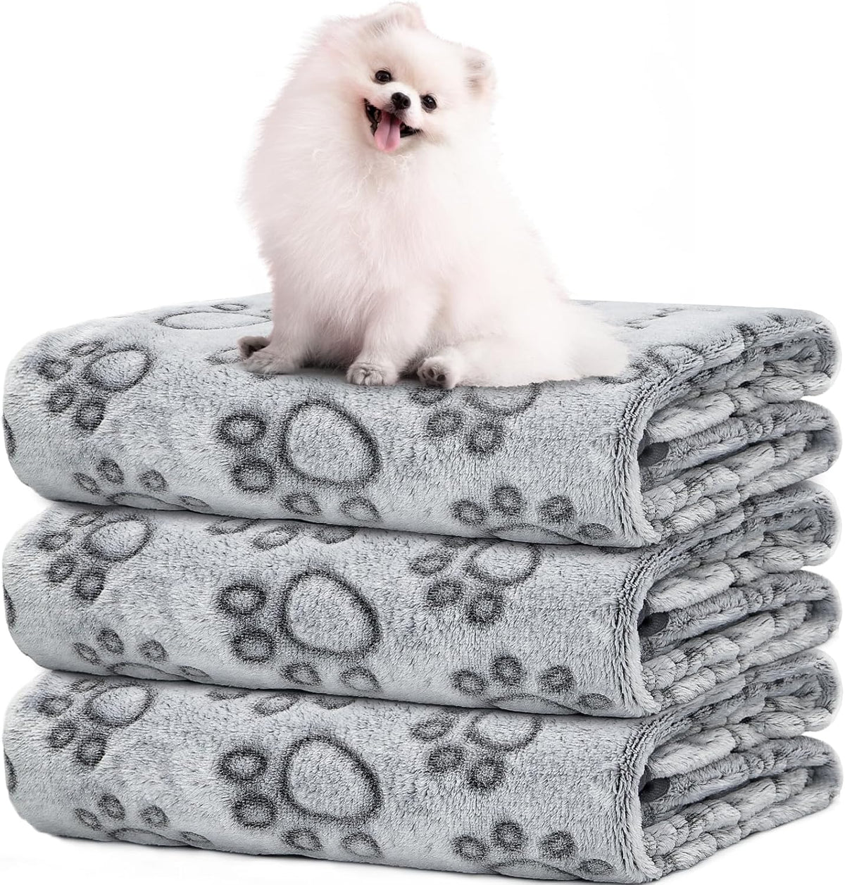 LOKOZ 2 Pack Dog Blanket for Small Medium Dogs - Gray(pack of 3) / 32x40Inch
