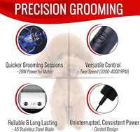 Premium Dog Clippers for Grooming, High-Performance 2-Speed Corded Shears, Quiet and Reliable Dog Grooming Kit