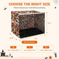 Explore Land Dog Crate Cover - Orange Dog Grid / 48.0"L x 30.0"W x 33.0"H - image 2