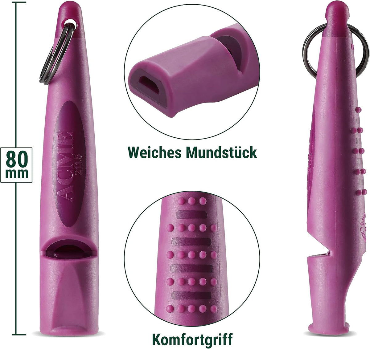 ACME Alpha 210.5 Dog Training Whistle with Enhanced Ergonomic Grip. - Purple - image 2